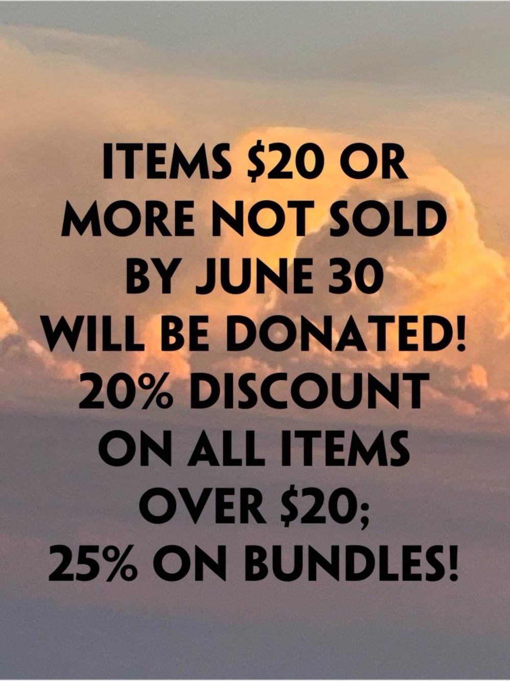 BIG JUNE CLOSET SALE! (**See Guidelines**)
